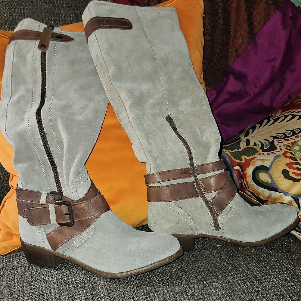 Aldo Elegant Over the Knee Boots in Tan and Brown